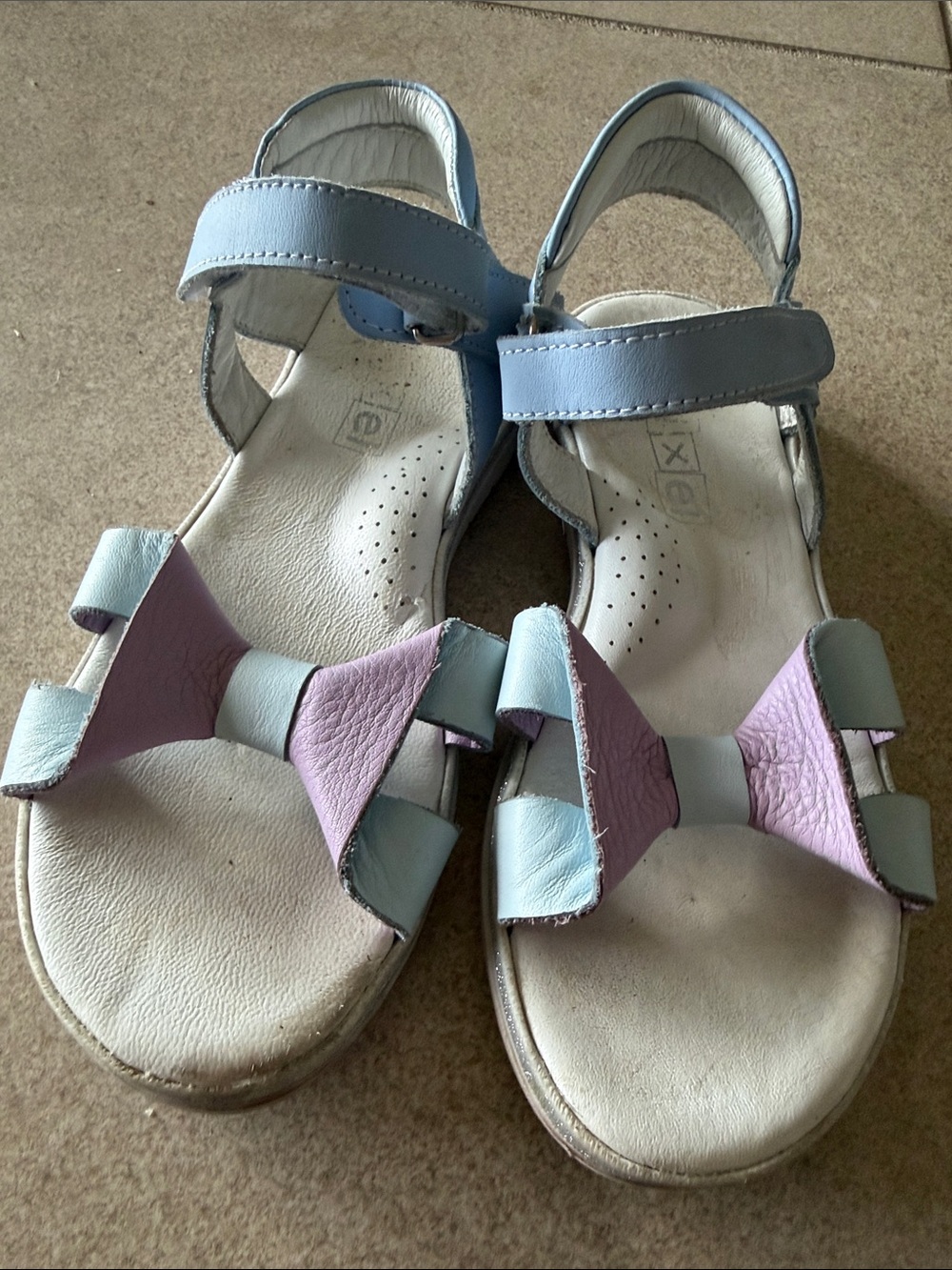 Girls' Pastel Bow Sandals - Light Blue & Lilac